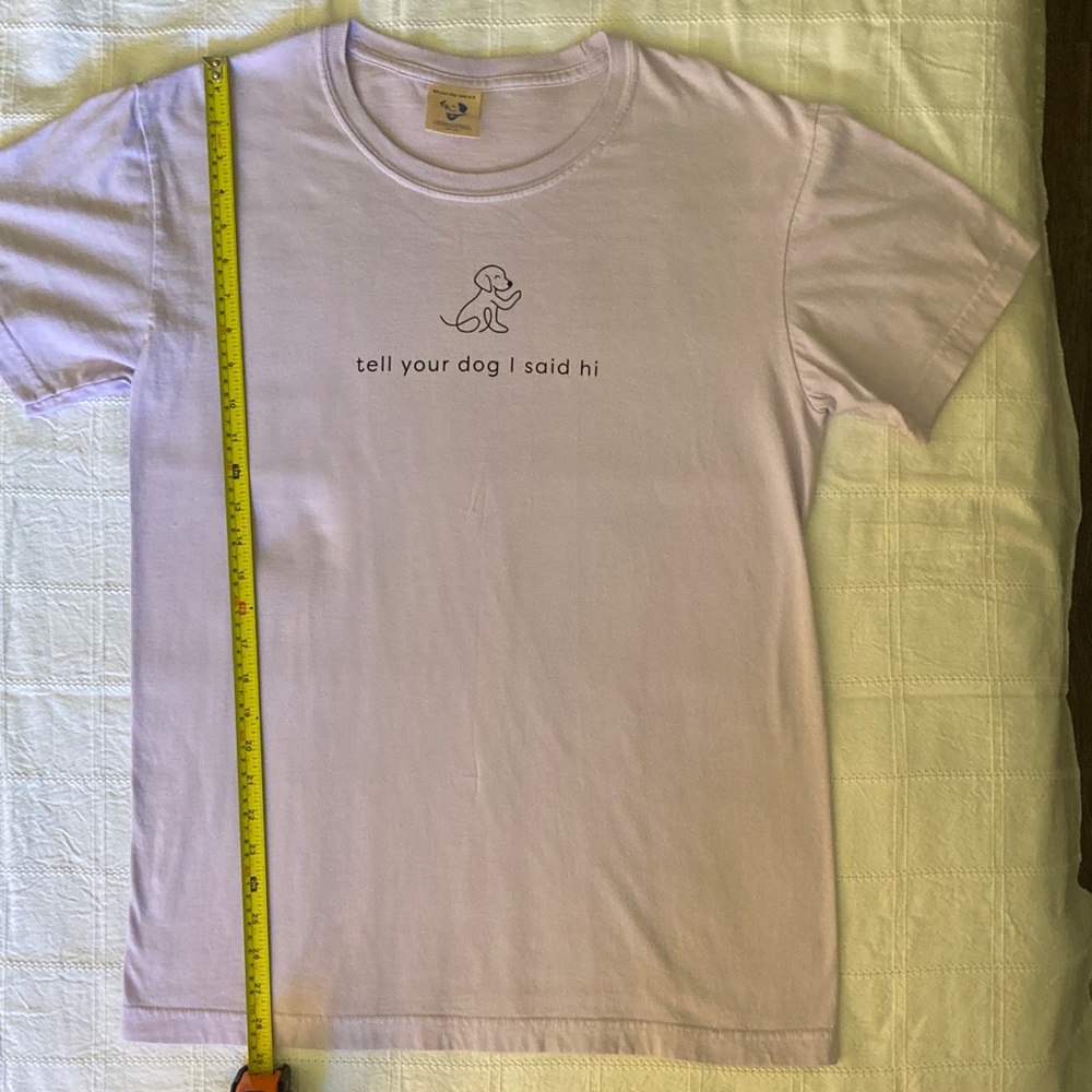 Lavender Graphic Tee - "Tell Your Dog I Said Hi"